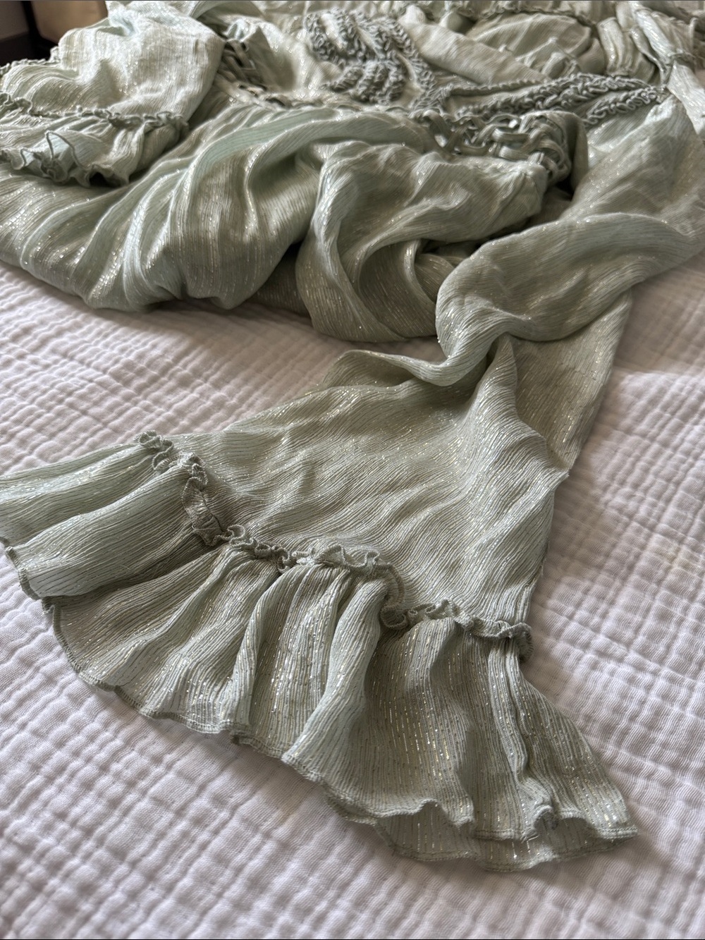 Free People Pale Mint Green Tiered Ruffle Maxi Dress - Picture 3 of 5